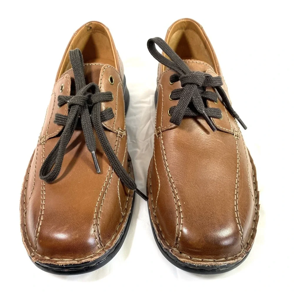 Clarks Shoes Men's 7.5 M Brown Leather Oxford Shoes Lace Up New